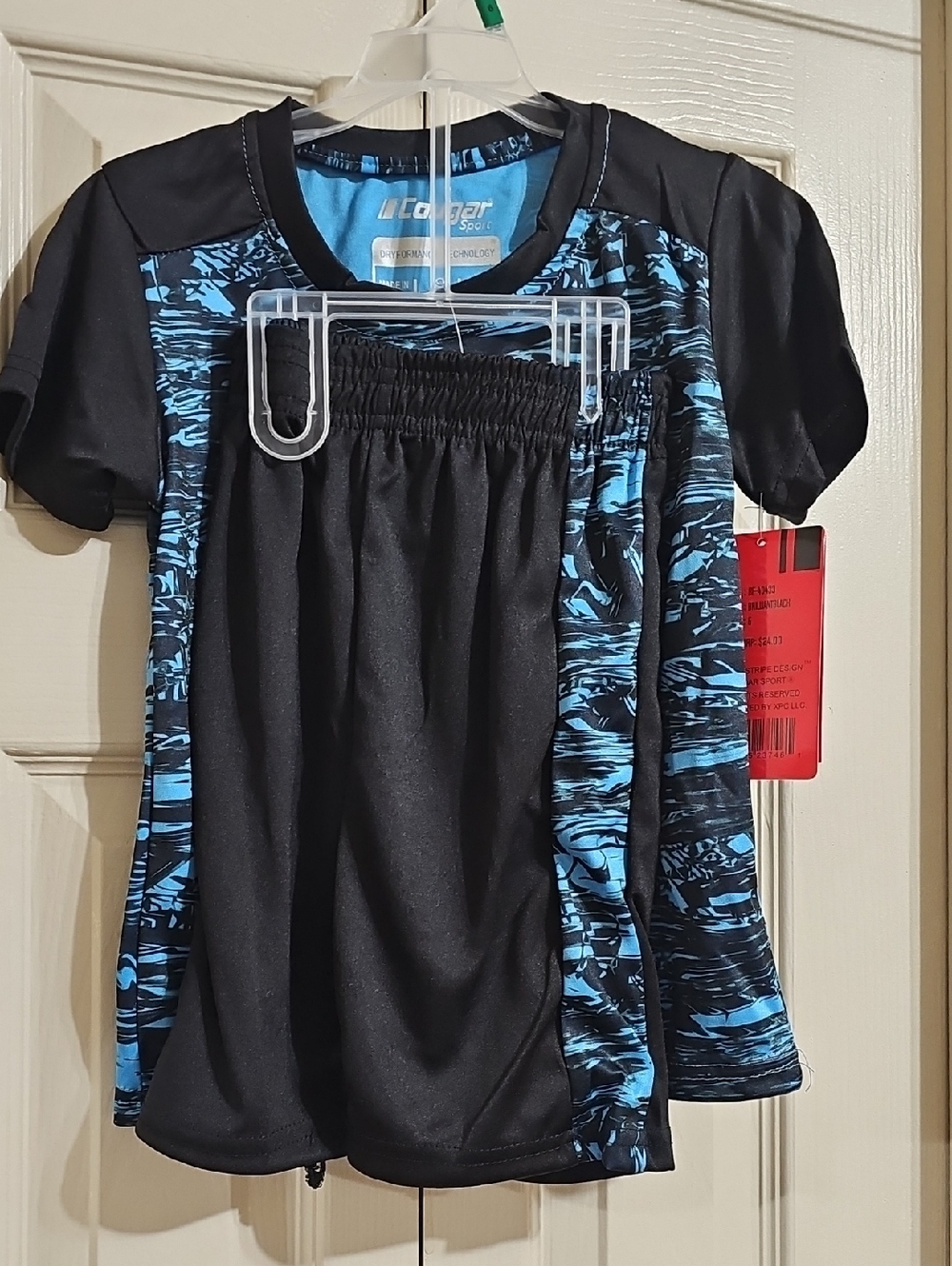 Children's Black & Blue Athletic Tee Set - Lightweight Active Top and Shorts